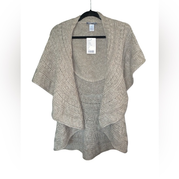 NWT Anthropologie Renee’s NYC Accessories Tan Sweater Shall Cardigan‎ M/L - Picture 1 of 6